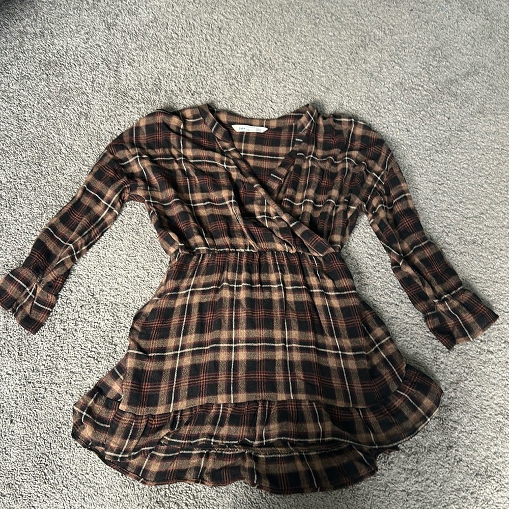 Small Zara brown plaid dress
